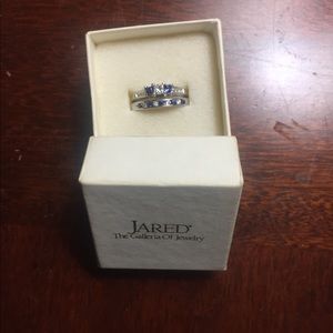 Sapphire diamond wedding ring set!